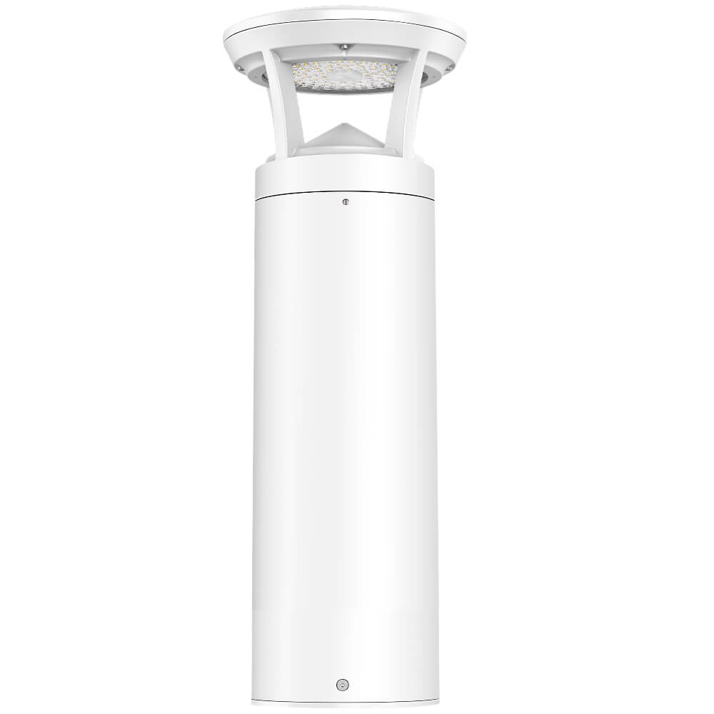 2 FT. Konlite White LED Bollard Light - 3,000 Lumens - 3 Watts Selectable - 3 CCT Selectable - 120-277V - 100W Equal