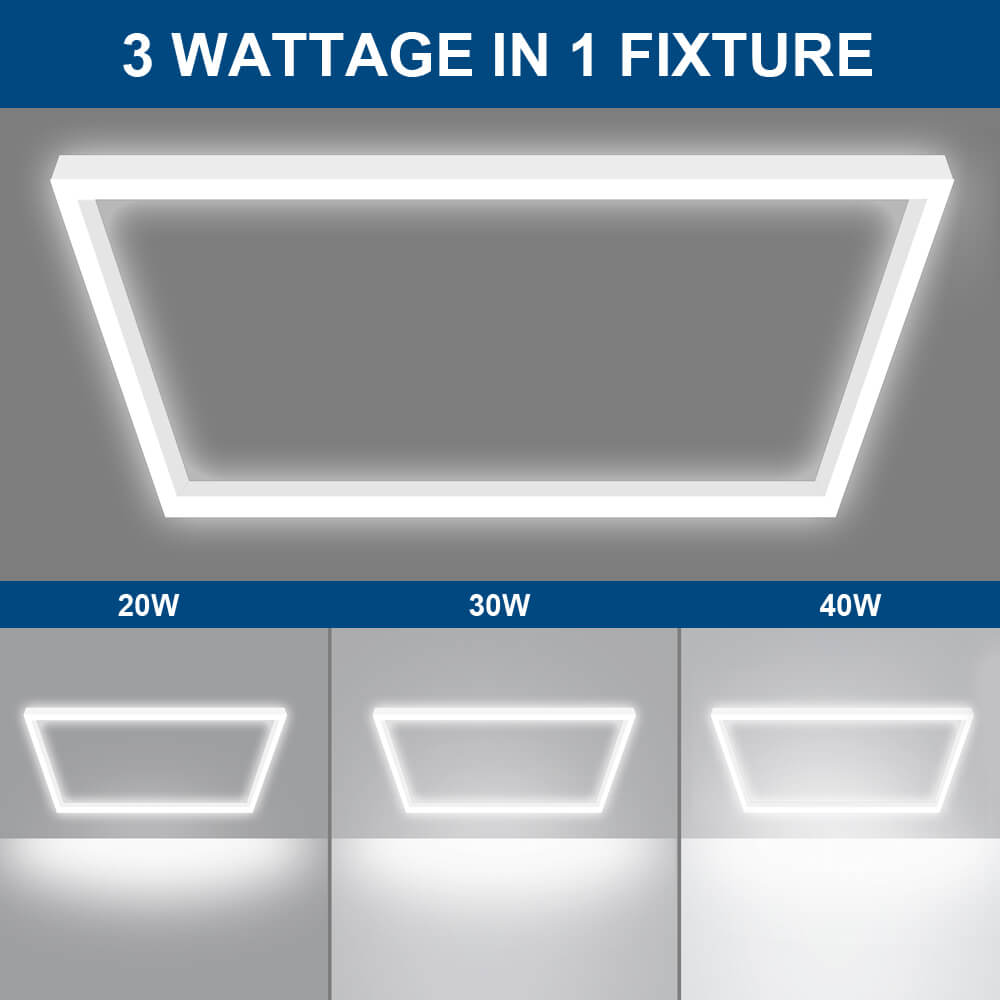 2x2 ft. LED Grid Frame Light - 5000 Lumens - 40W/30W/20W - 5 CCT Selectable - 120-277V