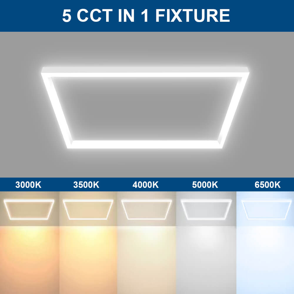 2x2 ft. LED Grid Frame Light - 5000 Lumens - 40W/30W/20W - 5 CCT Selectable - 120-277V