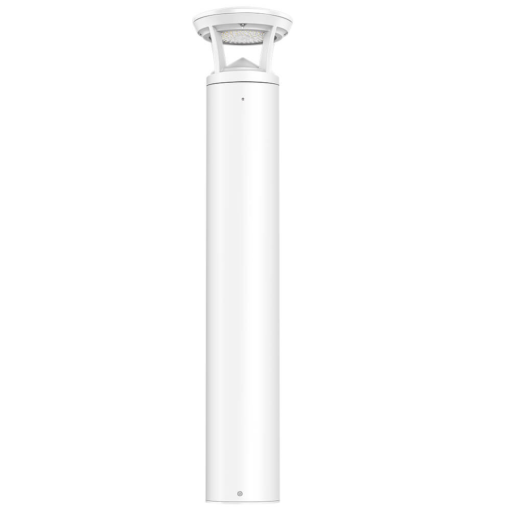4 FT. Konlite White LED Bollard Light - 3,000 Lumens - 3 Watts Selectable - 3 CCT Selectable - 120-277V - 100W Equal