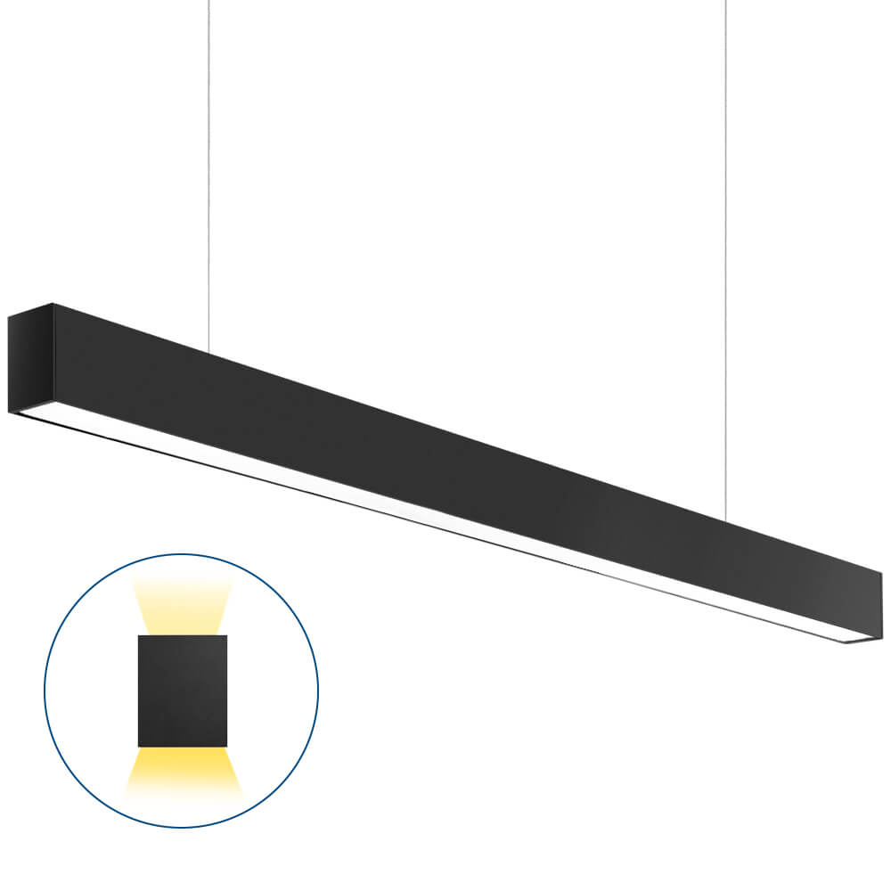 4 FT Black LED Architectural Linear Light Fixture - 6160 LM - Wattage Selectable - Kelvin 3500-4000-5000K