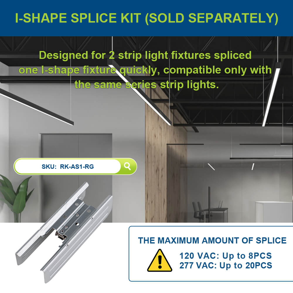 4 FT Black LED Architectural Linear Light Fixture - 6160 LM - Wattage Selectable - Kelvin 3500-4000-5000K