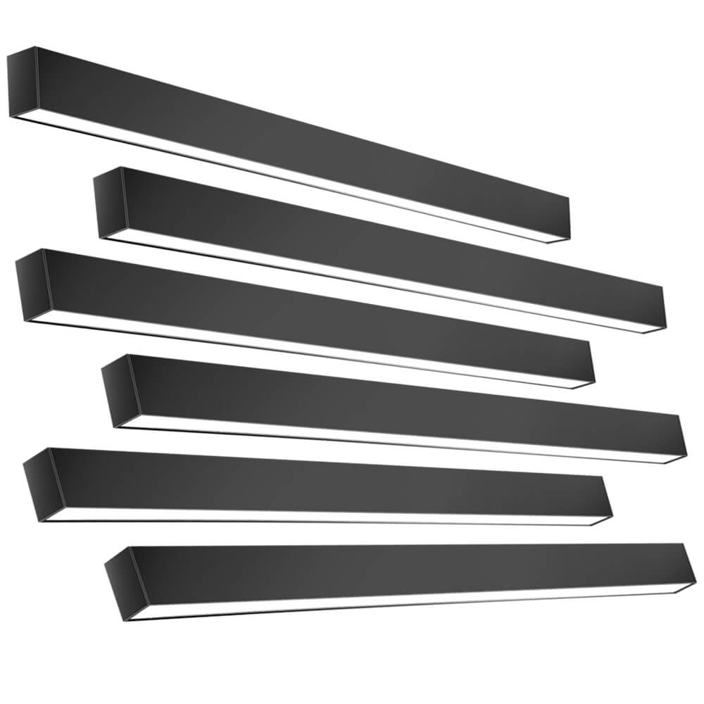 4 FT Black LED Architectural Linear Light Fixture - 6160 LM - Wattage Selectable - Kelvin 3500-4000-5000K