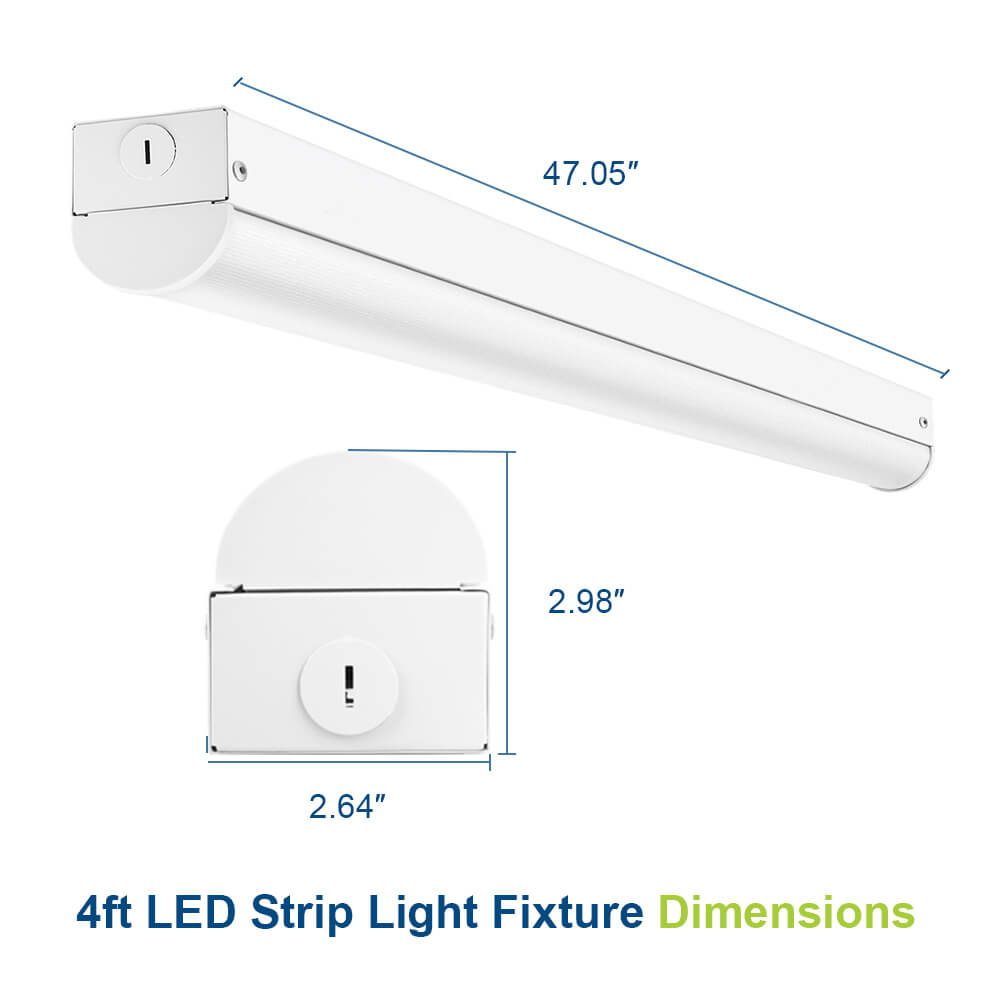 4FT LED Strip Fixture - Up to 6700 LM - Wattage Selectable - Kelvin 3500-4000-5000K
