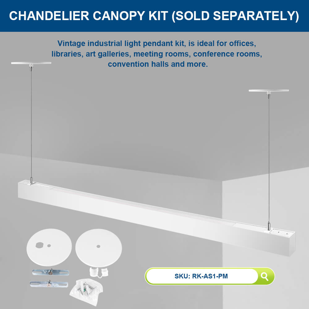 4 FT White LED Architectural Linear Light Fixture - 6160 LM - Wattage Selectable - Kelvin 3500-4000-5000K