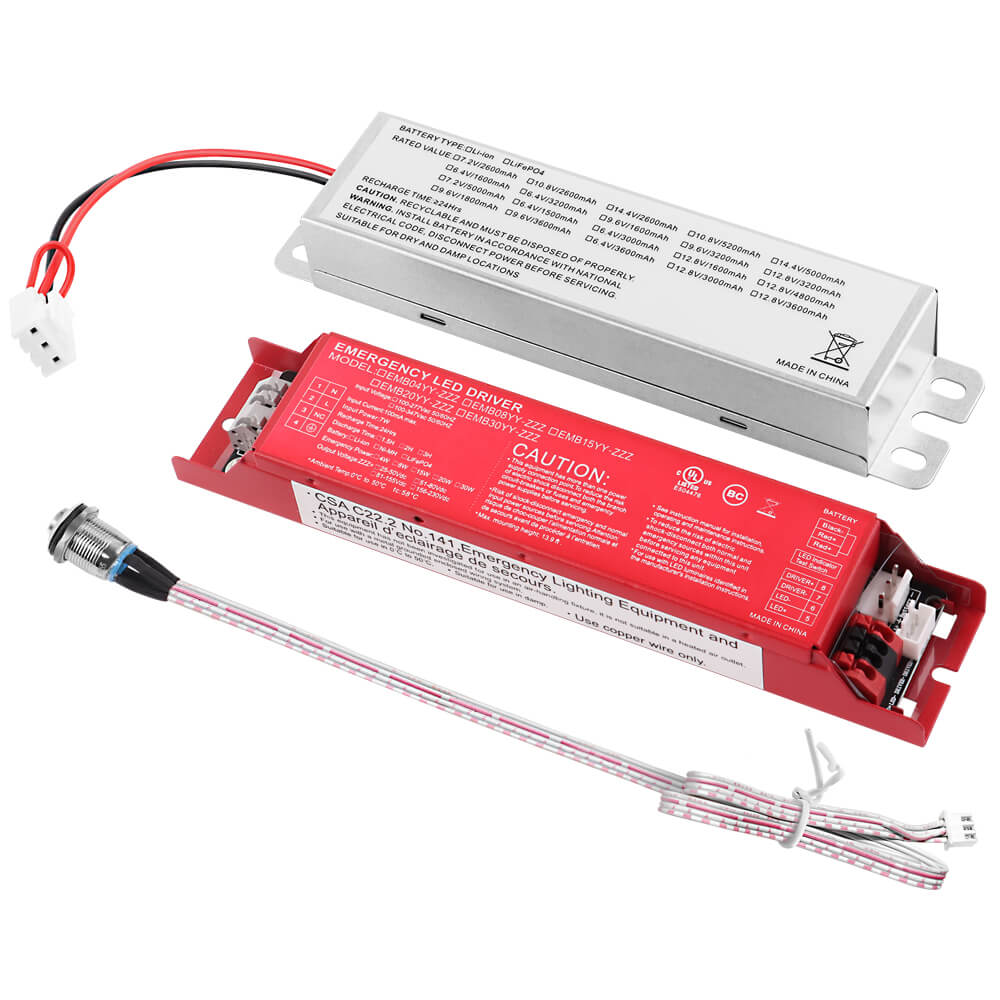 LED Emergency Backup Driver - 8W - Constant Power - 100-277 Vac Input - 20-50Vdc Output