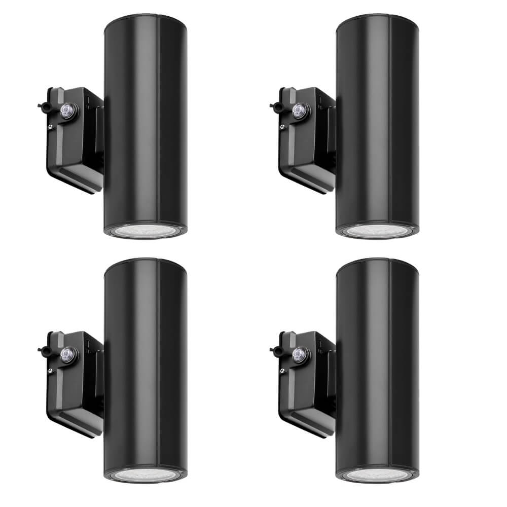 Black Finish LED Wall Sconce - 20/16/10W Selectable - up to 2,900 Lumens - 3 CCT Selectable - 120-277V - Photocell with Cap