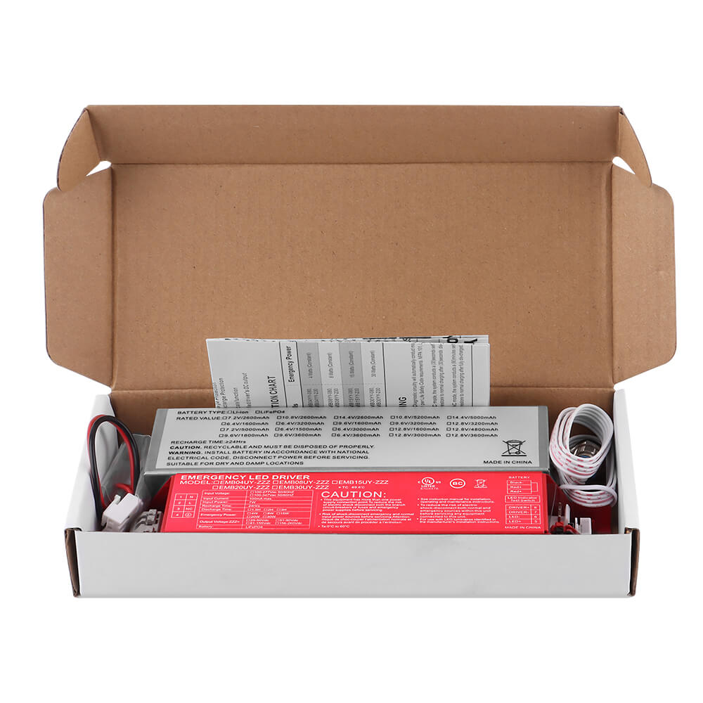 Cold Weather LED Emergency Backup Driver - 8W - LiFePO4 Battery - Constant Power - 100-277 Vac Input - 81-155Vdc Output