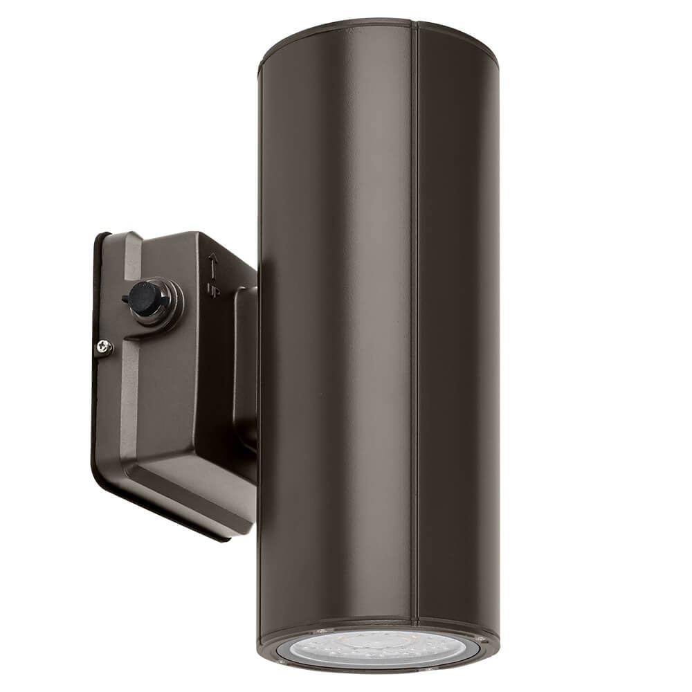LED Cylinder Up and Down Wall Light fixture - Outdoor Wall Sconce - 20/16/10W Selectable - up to 2,900 Lumens - 3 CCT Selectable - 120-277V - Photocell with Cap