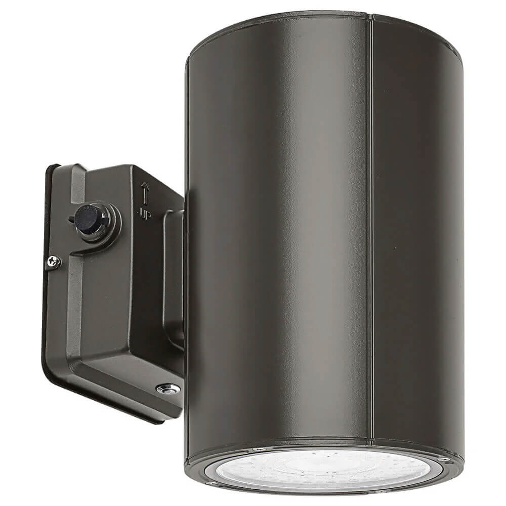 LED Cylinder Up and Down Wall Light fixture - Outdoor Wall Sconce - 38W/31W/19W Selectable - up to 5,600 Lumens - 3 CCT Selectable - 120-277V - Photocell with Cap