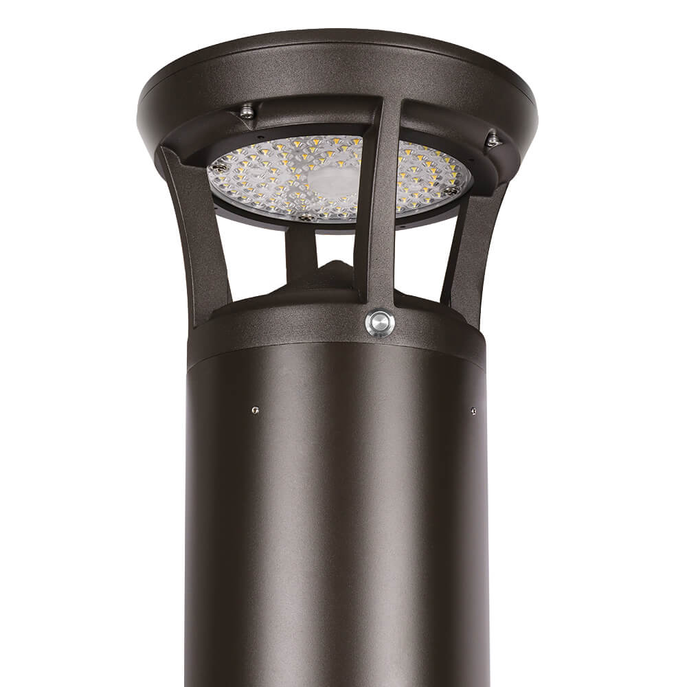 4 FT. Konlite Dome-Top LED Bollard Light - 24W - 3,000 Lumens - 3 Wattage Selectable - 3 CCT Selectable - 120-277V - 100W Equal