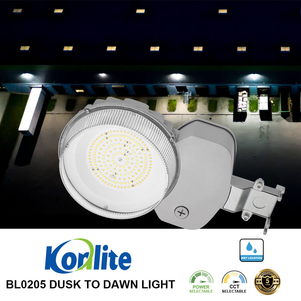 Konlite LED Dusk to Dawn Light - 80W - 4 Watts Selectable - 12,000 LM Max - 5000K/4000K/3000K - 120-277V - 250W Equal