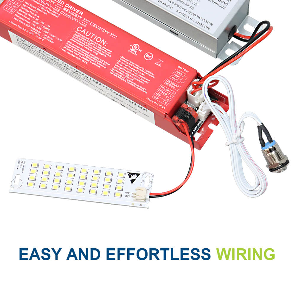 LED Emergency Backup Kits - 1200 Lumens - 8W - Constant Power - 100-277 Vac Input