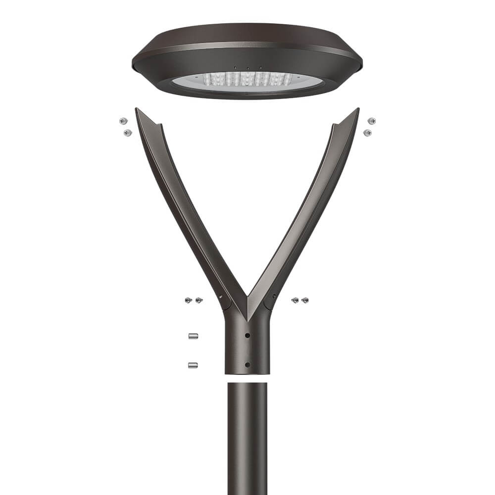 LED Post Top Light - Architecture Premium Post Top - 10,500 lumens - 75W - 4 Watts Selectable - 5000K/4000K Selectable - 120-277V - 100W-320W Equal