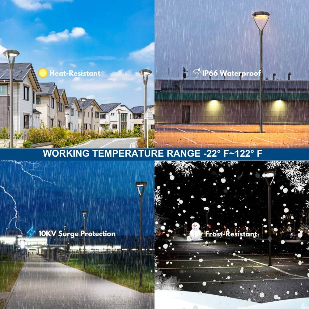 LED Post Top Light - Architecture Premium Post Top - 10,500 lumens - 75W - 4 Watts Selectable - 5000K/4000K Selectable - 120-277V - 100W-320W Equal