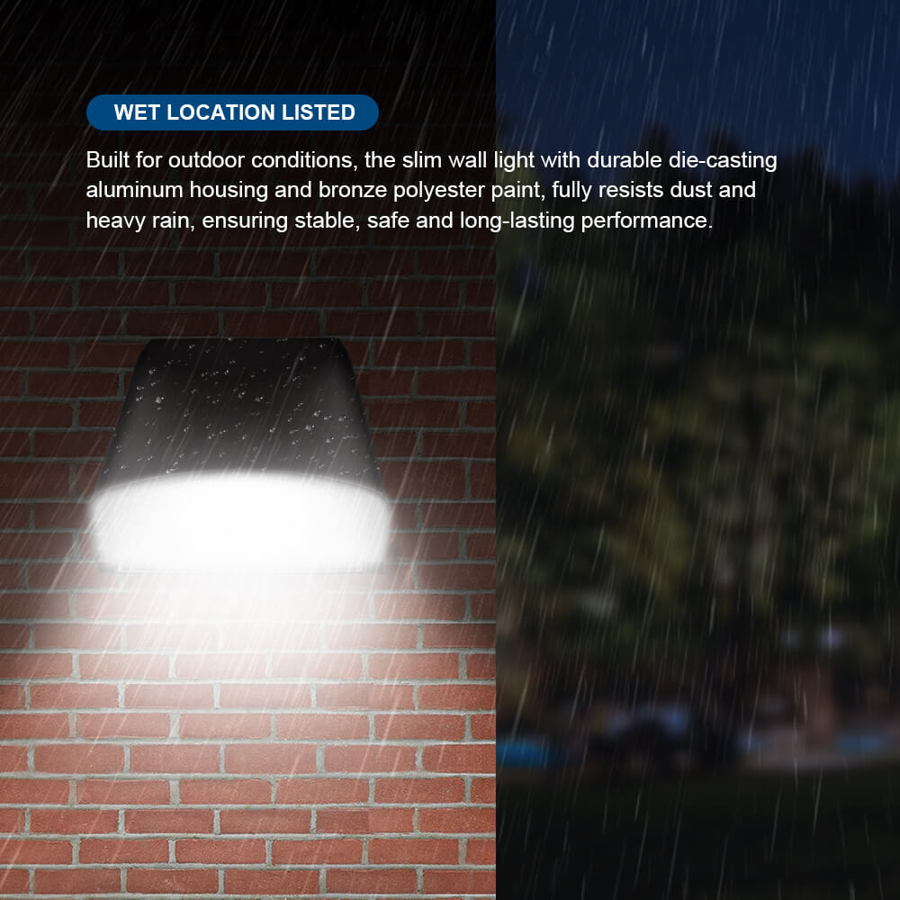 Konlite LED Slim Adjustable Wall Pack Light - 40W/32W/24W/16W - 6,200 Lumens Max - CCT Selectable - 120-277V - 100W Equal