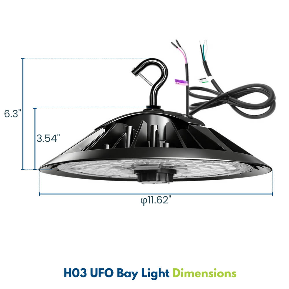 Konlite Round UFO Bay Light - 100W - 15,000 Lumens - 5000K - 250W Equal