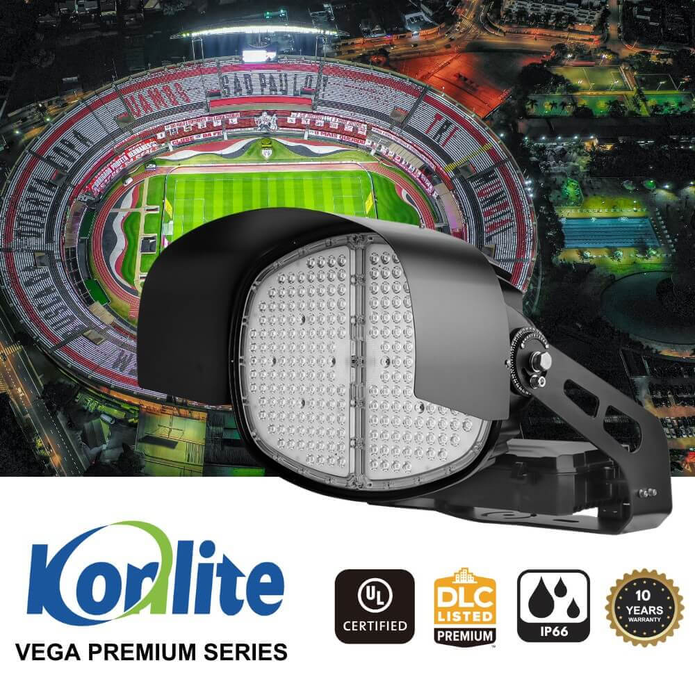 Konlite VEGA Premium LED Stadium Light - 800W - 124,000lm - 5700K - 200-480V - 2000W Equal - 10 Year Warranty