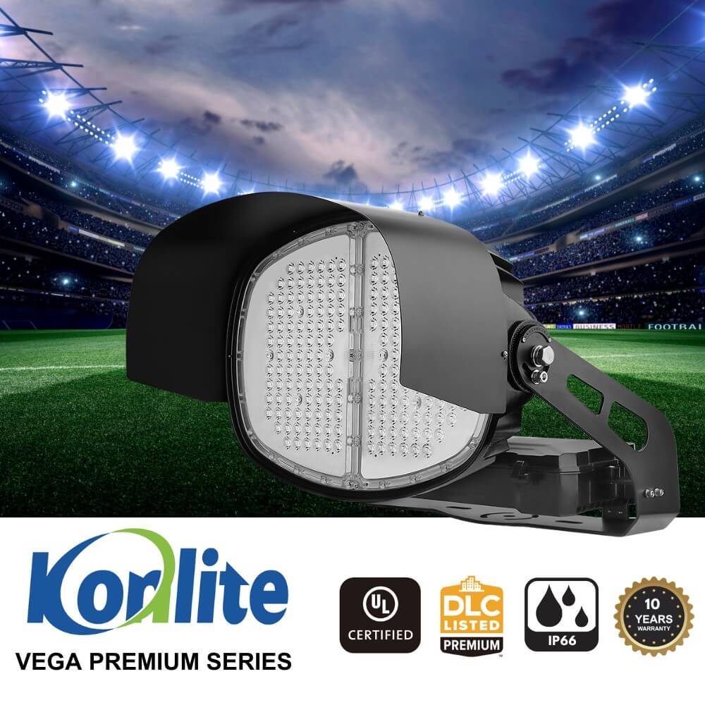 Konlite VEGA Premium LED Stadium Light - 600W - 95,000lm - 5700K - 200-480V - 1500W Equal - 10 Year Warranty