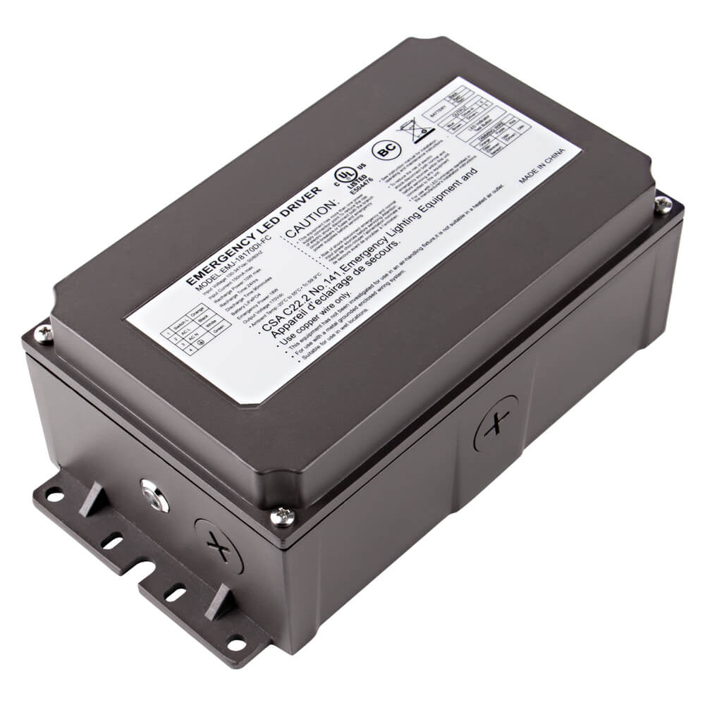 Outdoor LED Emergency Backup Driver - Constant Power - 18W - 100-347Vac Input - 170Vdc Output
