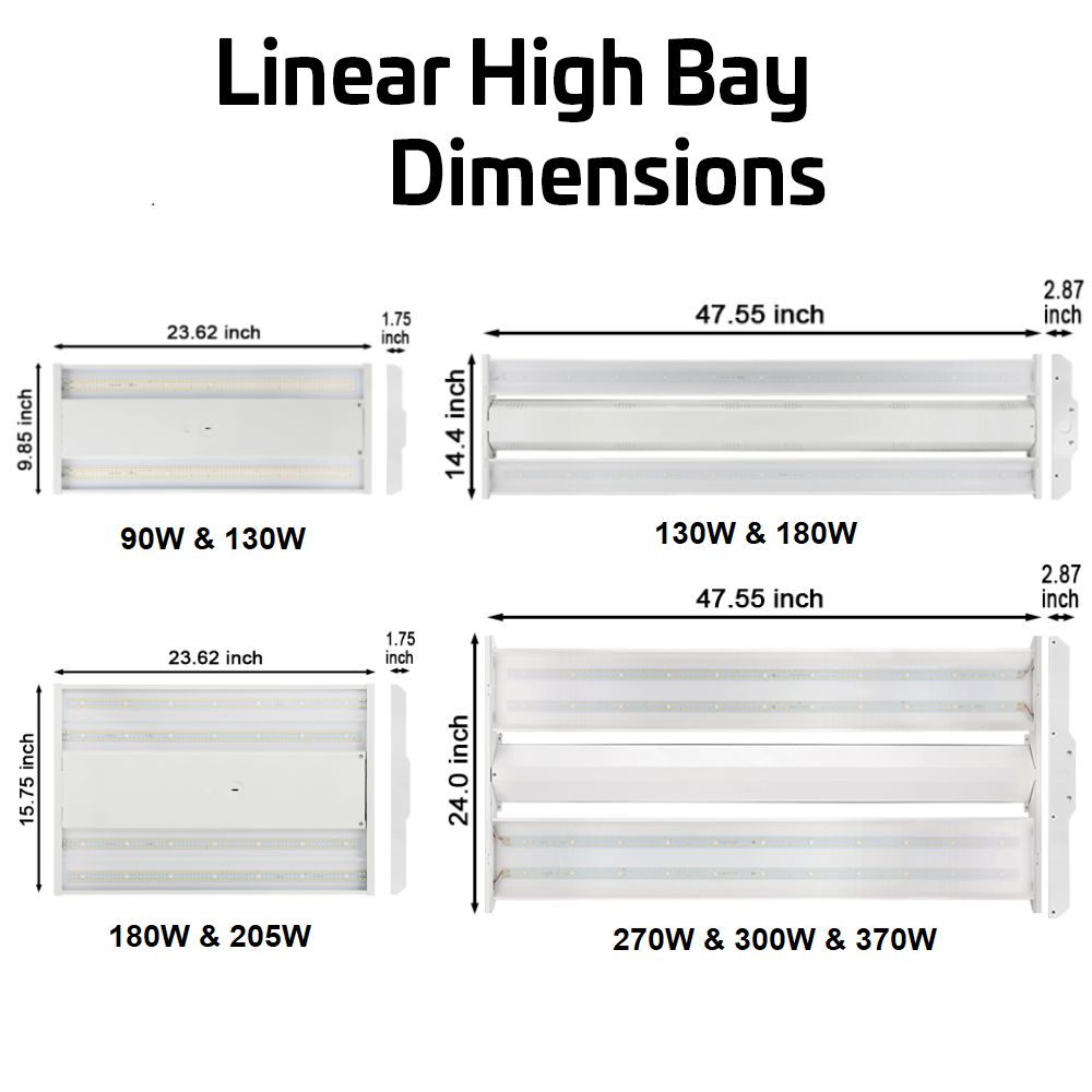 Linear LED Highbay Light dimensions