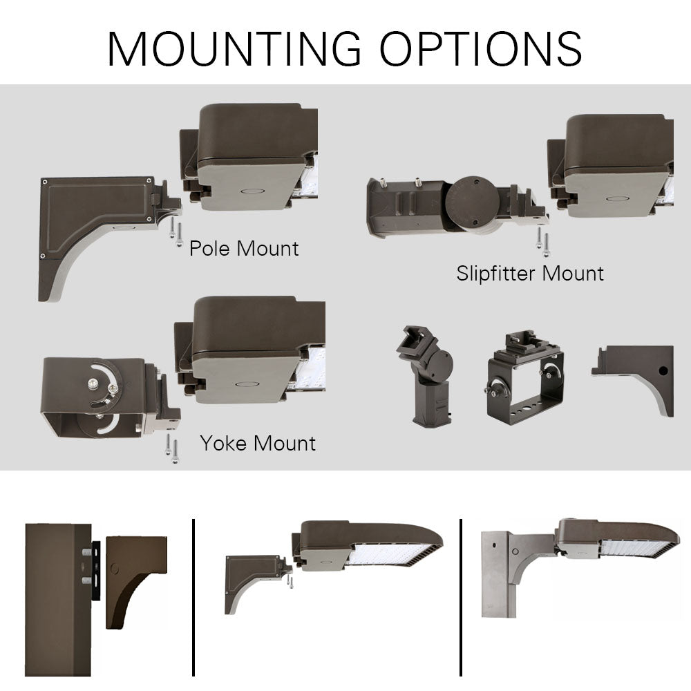 Konlite LED Area Light - 200W - mounting options