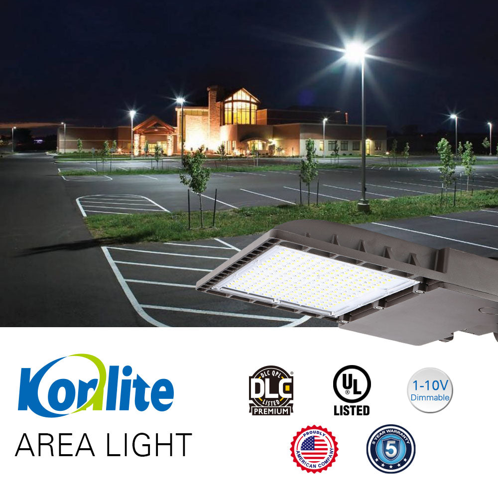Konlite LED Outdoor Area Light - 70W - Type V - 9,800 Lumens - 5000K - 120-277V - 150W Equal