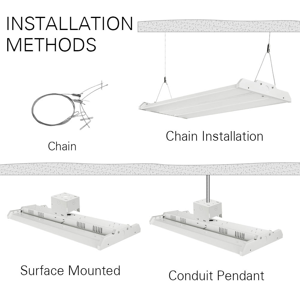 chain installation, surface mounted, conduit pendant