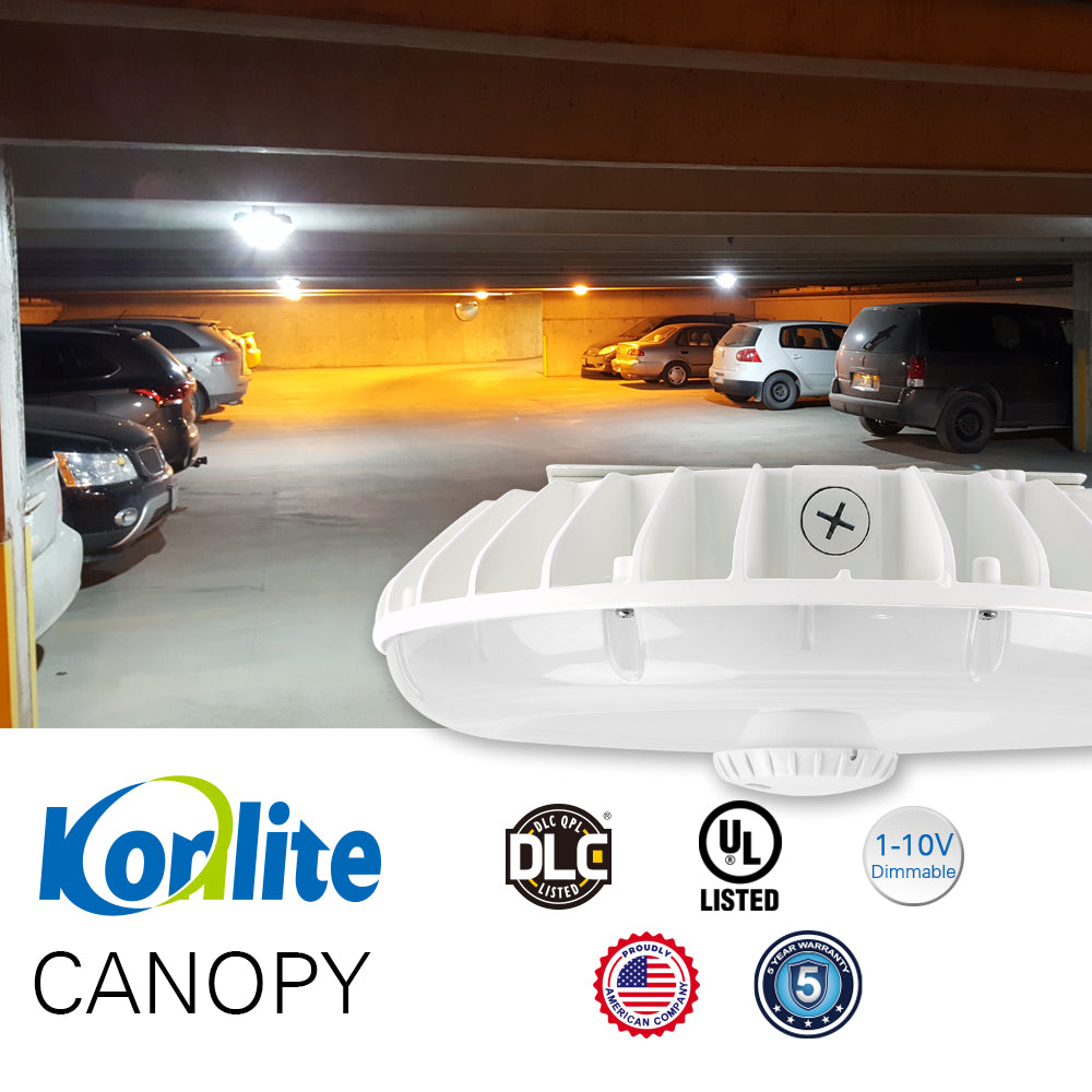 Konlite LED canopy with UL and DLC certificates