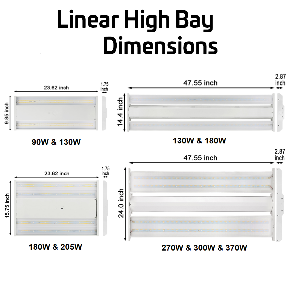 Linear LED Highbay Light dimensions