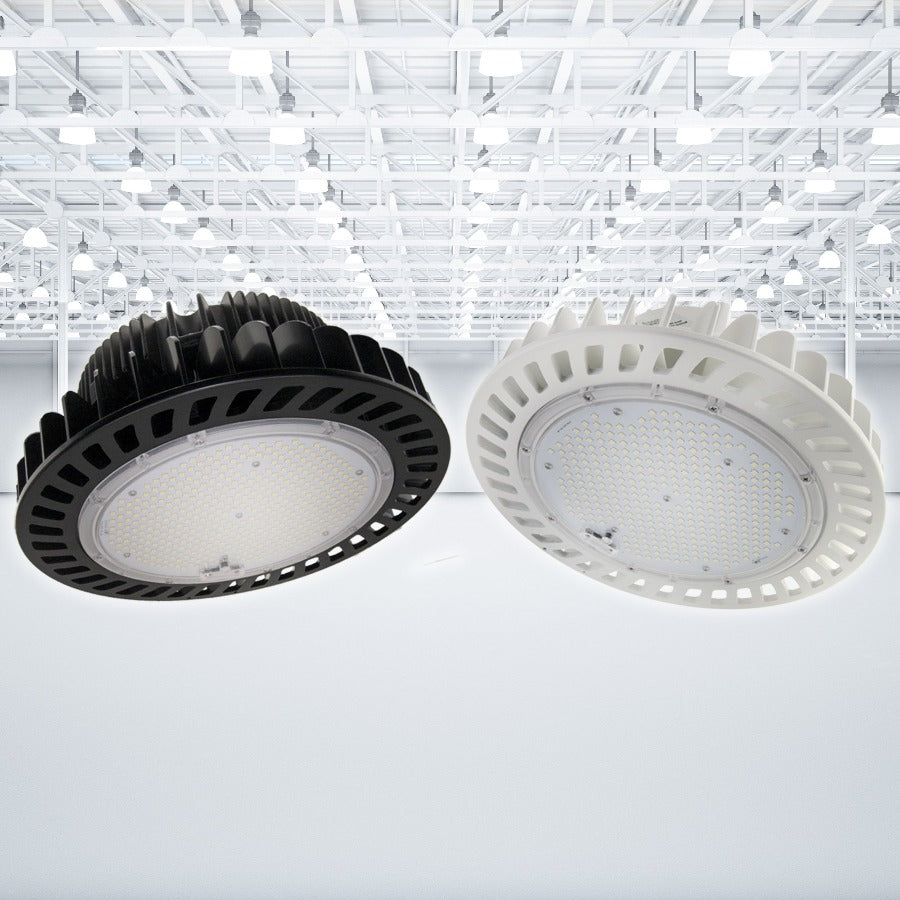 Black and white KONLITE HIGHBAY in a warehouse