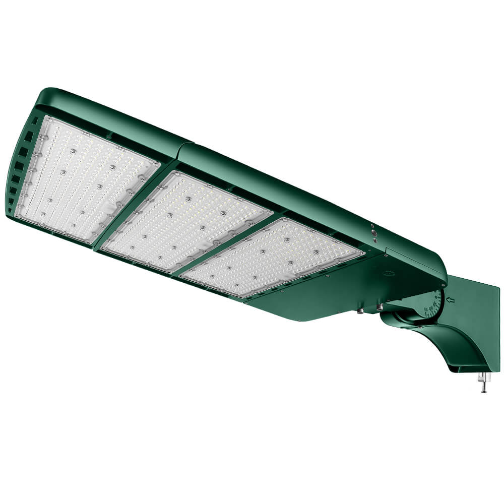 Konlite Spica 600W LED Sports Light with Slipfitter - Hunter Green - Tennis Court Light - Wide Asymmetric - 3 Wattage Selectable - 103,800lm Max - 5000K - 1500W Equal