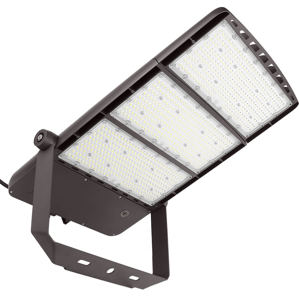 Konlite Spica 600W LED Sports Light - Tennis Court Light -  Dark Bronze - Wide Asymmetric - 3 Selectable Wattages - 103,800lm Max - 5000K - 1500W Equal
