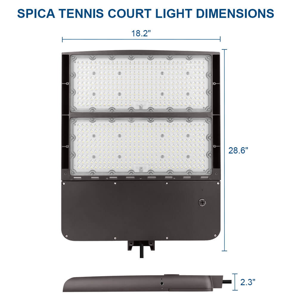 Konlite Spica 400W LED Sports Light -  Dark Bronze - Narrow Asymmetric - 3 Wattage Selectable - 69,600lm Max - 5000K - 1000W Equal