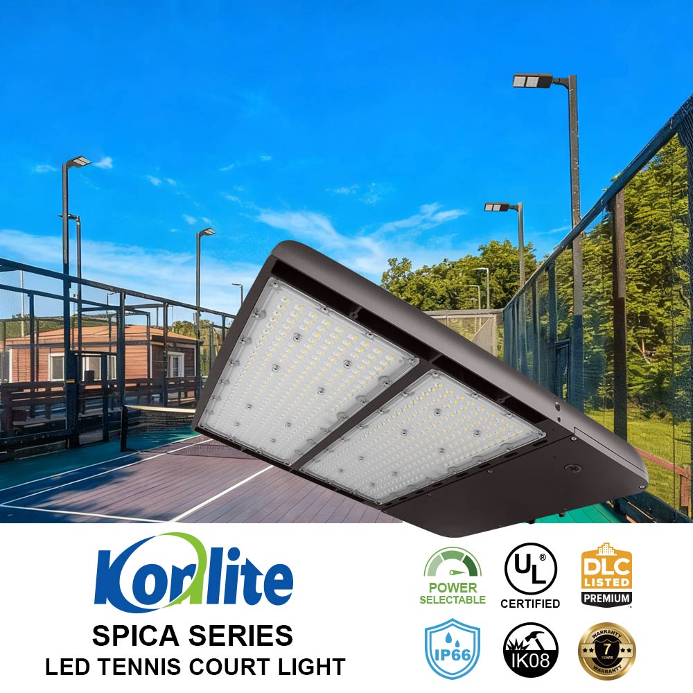 Konlite Spica 400W LED Sports Light -  Dark Bronze - Narrow Asymmetric - 3 Wattage Selectable - 69,600lm Max - 5000K - 1000W Equal