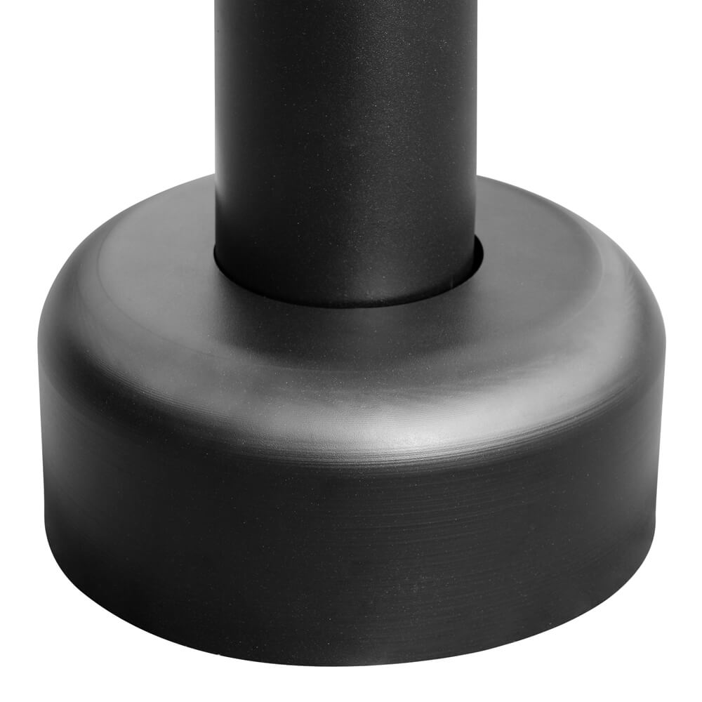 15 Foot Black Round Steel Light Pole, 3 inch O.D., 11 Gauge, With Anchor Bolts and  Covers
