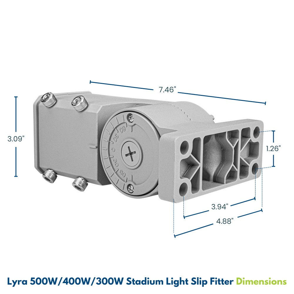 LYRA LED Stadium Light -  500W/400W/300W selectable - 75,000lm - 5000K - 100-277V  - 4H4V - 1500W Equal - 10 Year Warranty