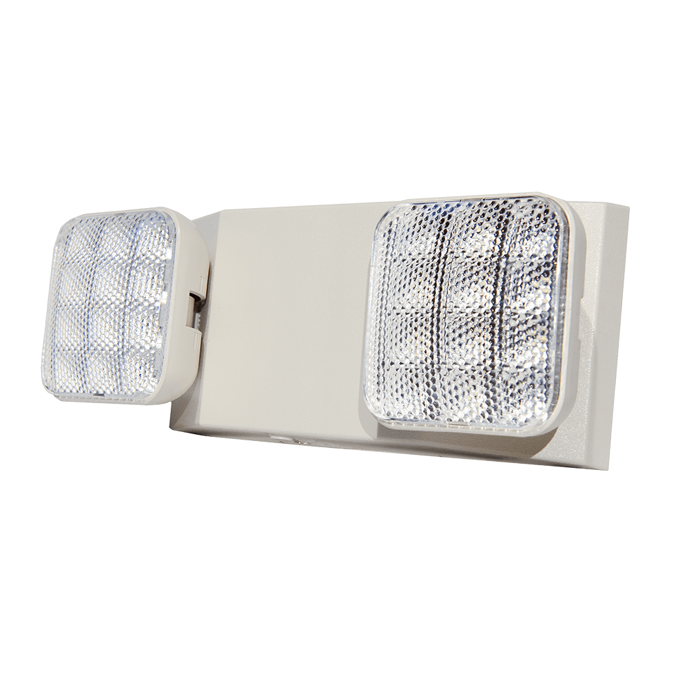 Konlite LED Emergency Light with Battery Backup - Adjustable Dual Heads - 2.4W - 120/277V - Square Shape