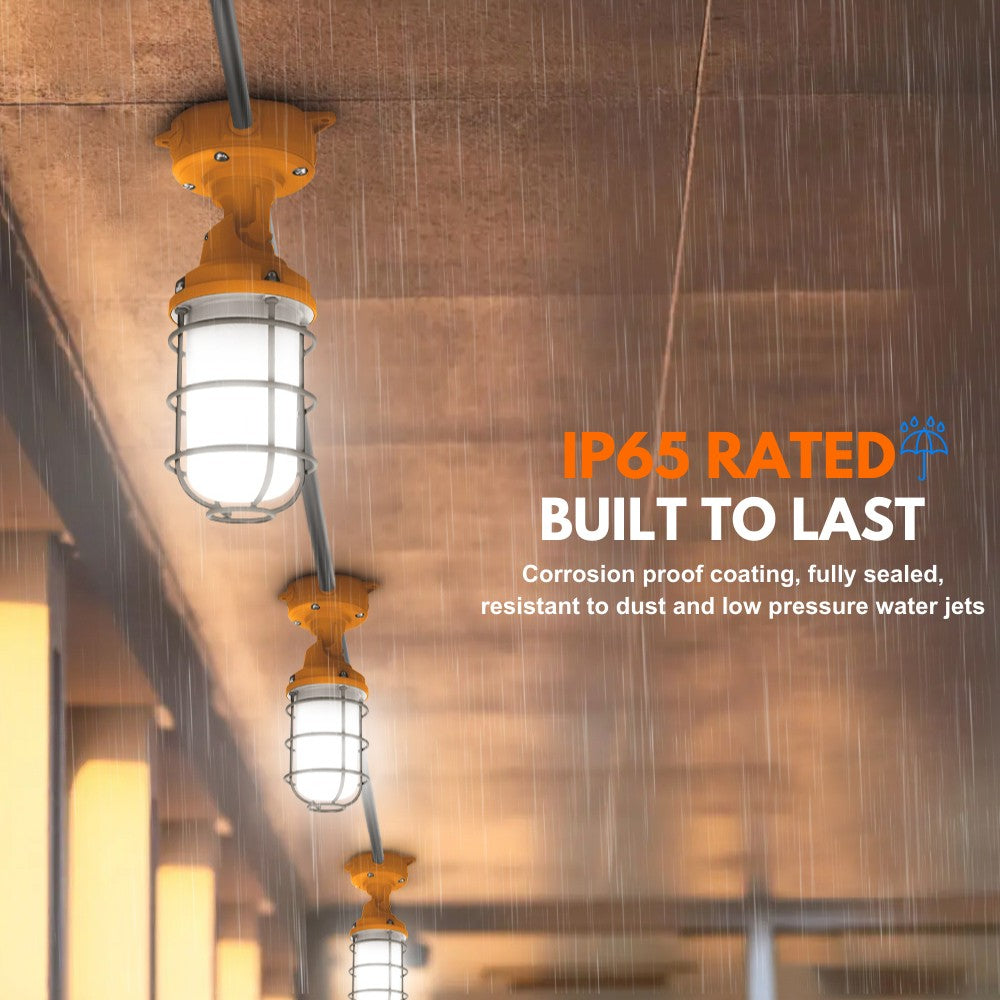 Vapor Tight LED Light Fixture - Jelly Jar Light - 30/20/15W - 3,480 lumens - 50K/40K/30K Selectable - 120-277V - 150w Equal