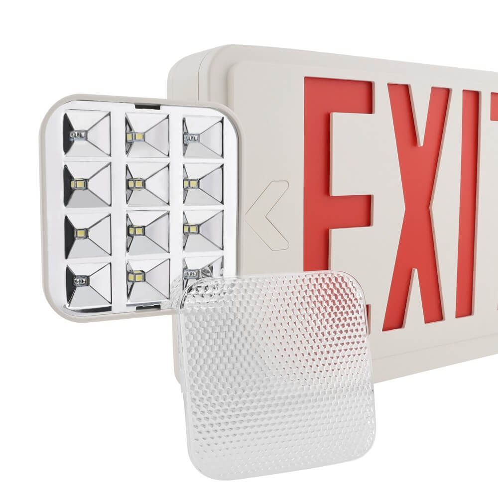 Konlite LED Exit Emergency Light Combo - Red or Green Letter Selectable  - 3.5W - 120-277V