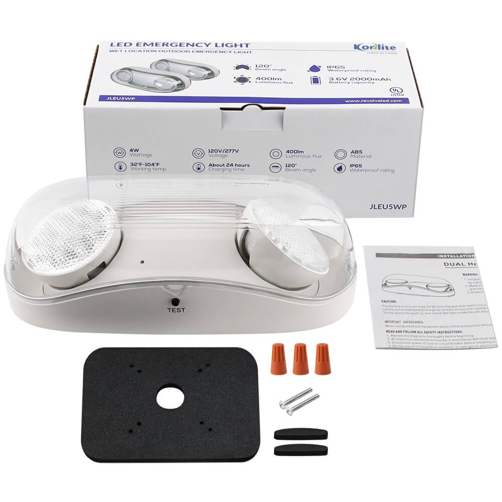 Konlite Outdoor Emergency Light - LED Wet Location Emergency Light - 2.4W - 120/277V