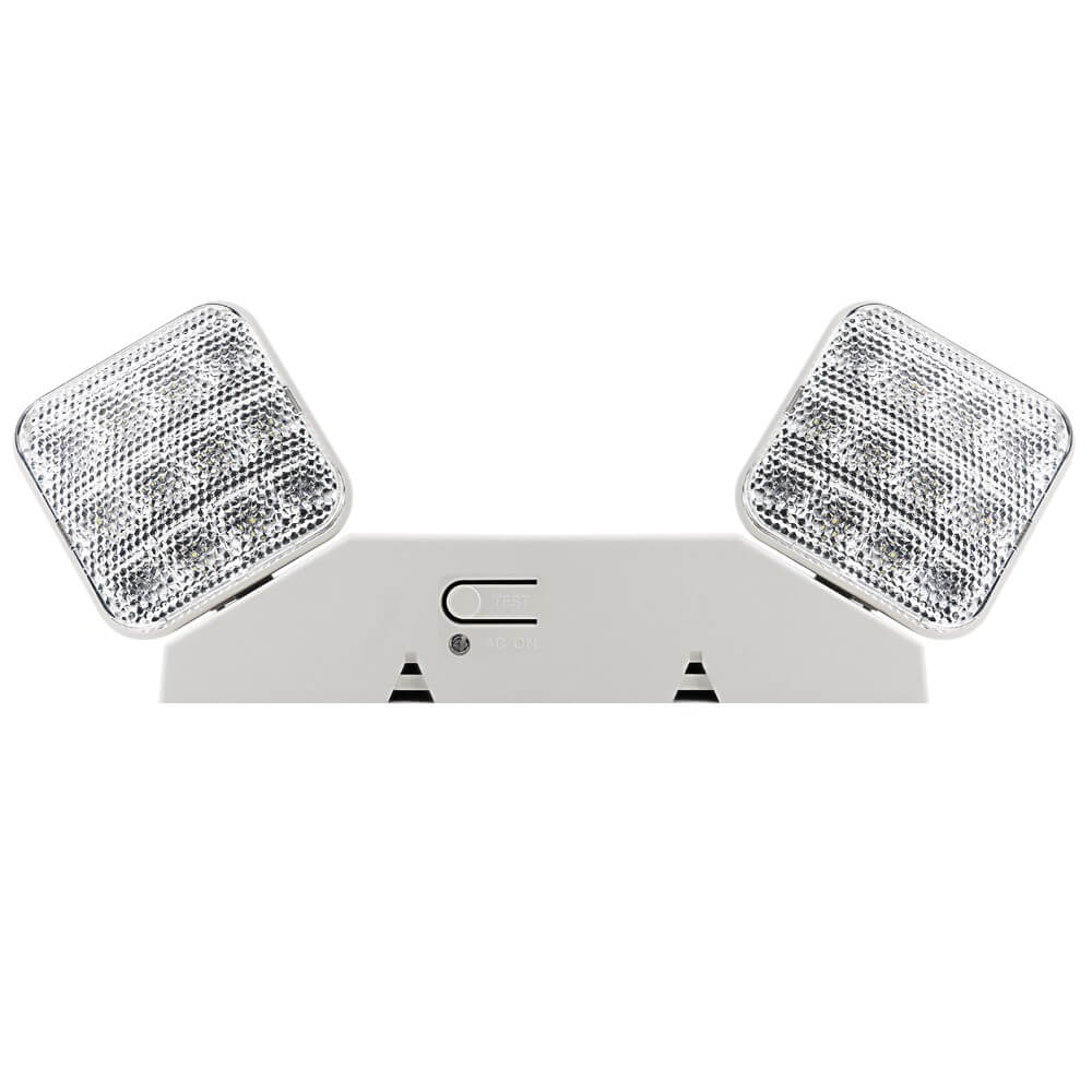 Konlite LED Emergency Light with Battery Backup - Adjustable Dual Heads - 2.4W - 120/277V - Square Shape