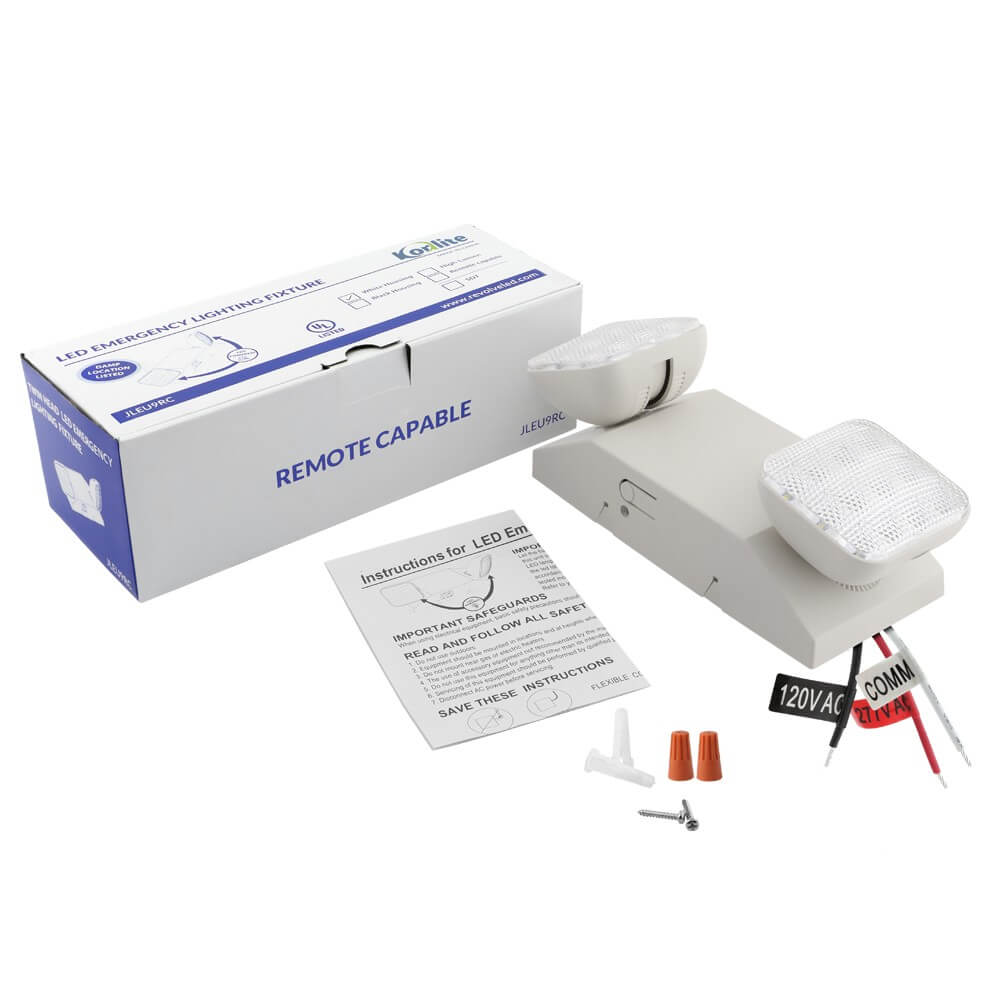 Konlite LED Emergency Light with Battery Backup - Remote Head Capable - 2.4W - 120/277V