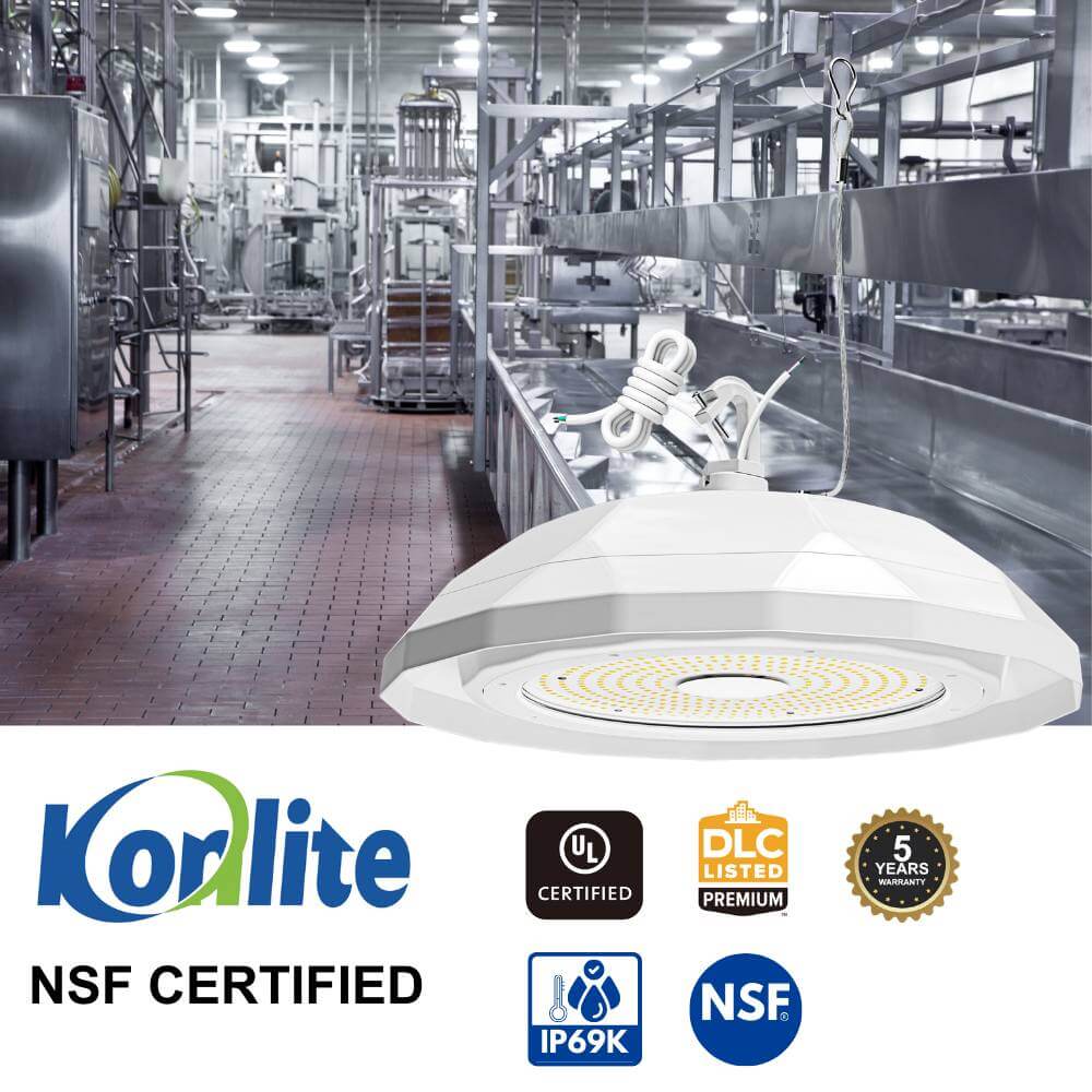 NSF Certified LED High Bay Light  - Food Safety Light - 150W - 120-277V - 21,900 Lumens - 5000K - 400W Equal