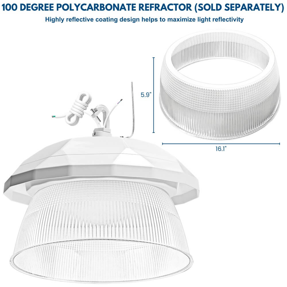 NSF Certified LED High Bay Light  - Food Safety Light - 150W - 120-277V - 21,900 Lumens - 5000K - 400W Equal