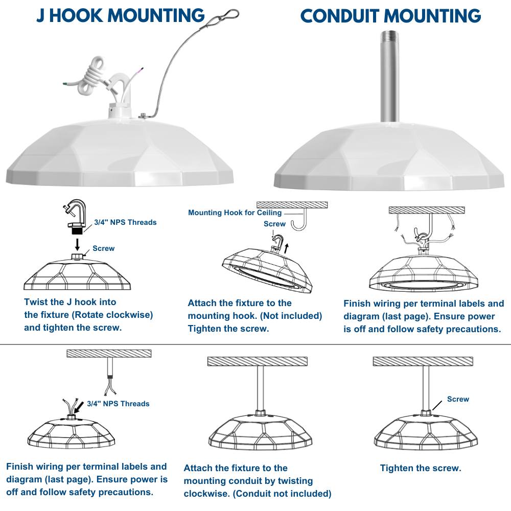 NSF Certified LED High Bay Light  - Food Safety Light - 150W - 120-277V - 21,900 Lumens - 5000K - 400W Equal