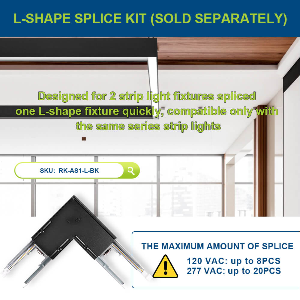 2 FT Black LED Architectural Linear Light - 3180 LM - Wattage Selectable - Kelvin 3500-4000-5000K