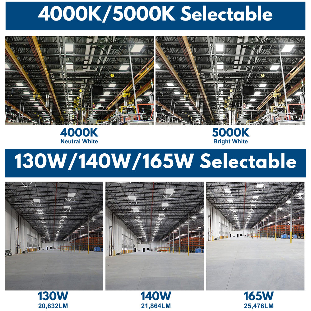 ALTA LED High Bay Light - 2FT - 165W/140W/130W - 25,150 Lumens - 5000K/4000K Selectable - 120-277V - 400W Equal