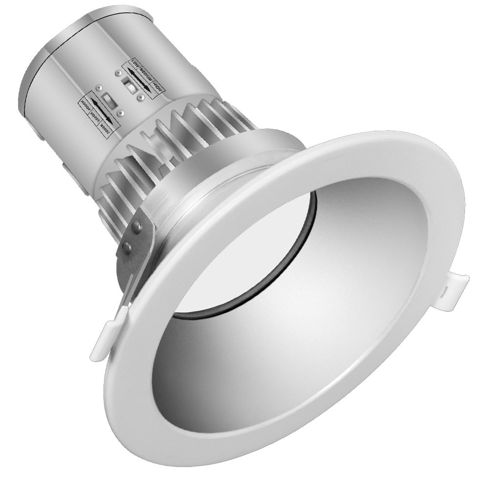 40W LED Recessed Downlight with Round Trim – 4300 LM - Watts Selectable - CCT Selectable 5000K / 4000K / 3000K