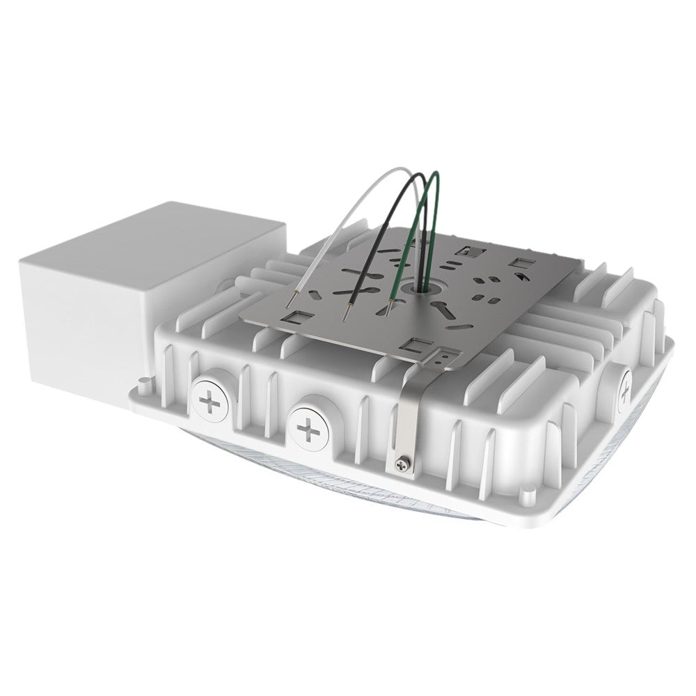 White LED Canopy Light with Emergency Battery Backup - 63W/45W/30W Selectable - 5000K/4000K - 9,360 LM - Dimmable - 120-277V - 150W Equal
